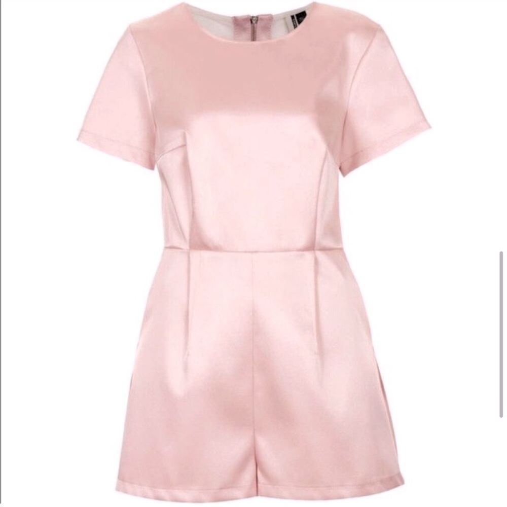 TOPSHOP Blush Pink Satin Formal Structured Romper Playsuit
